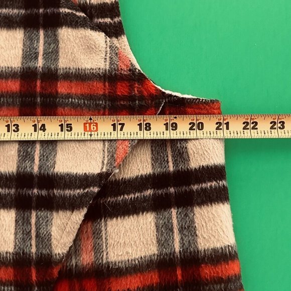 Maurices Wool Blend Open Vest - Size Large - Plaid Fleece Lined - Picture 9 of 10